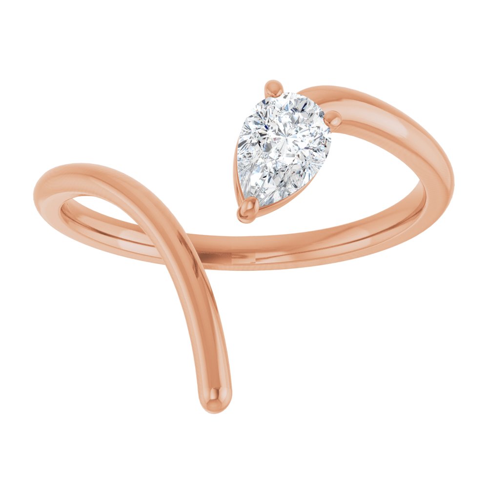 14K Rose Gold 1/3 CT Lab-Grown Diamond Negative Space Ring