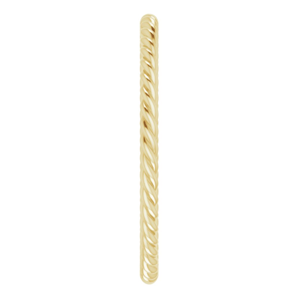 18K Yellow Gold 1.3 mm Skinny Rope Band Size 5.5