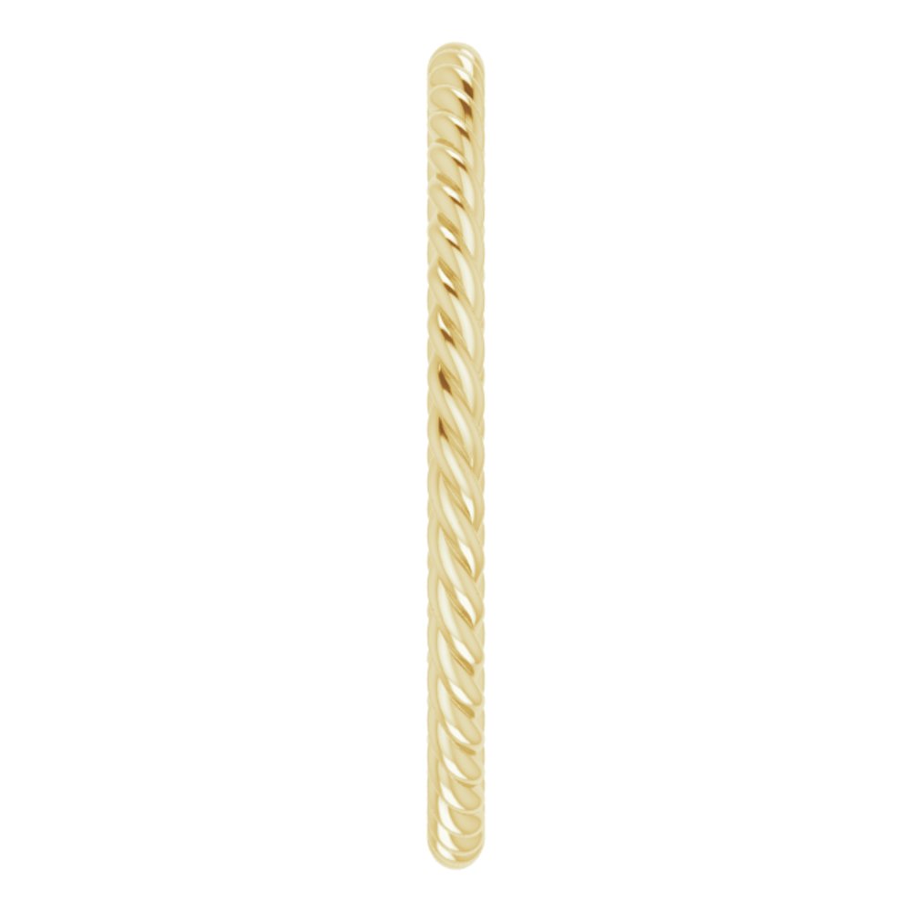 18K Yellow 1.3 mm Skinny Rope Band Size 7.5