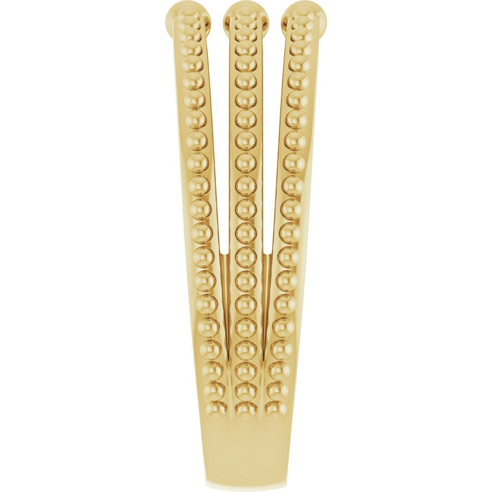 14K Yellow Beaded Negative Space Ring