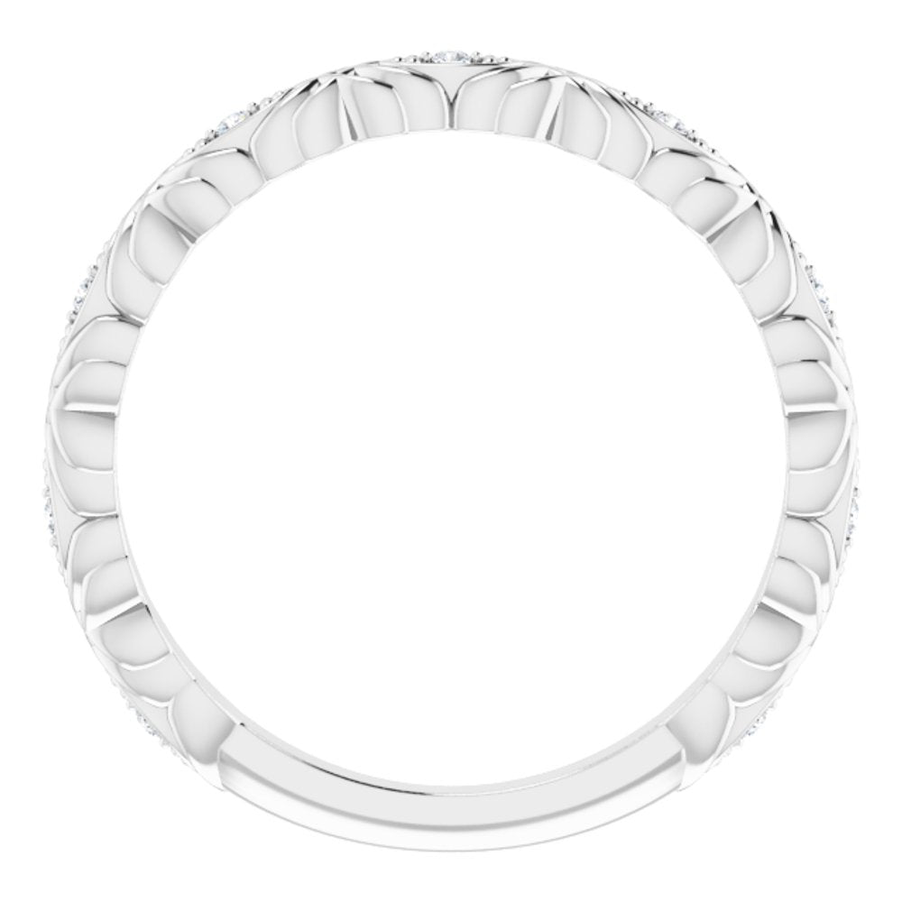 14K White .05 CTW Natural Diamond Anniversary Band