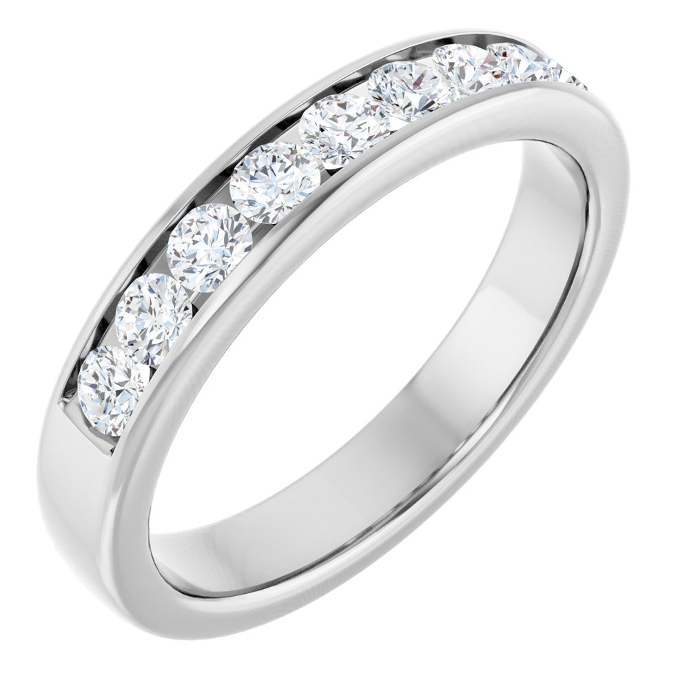 Platinum 3/4 CTW Natural Diamond Band