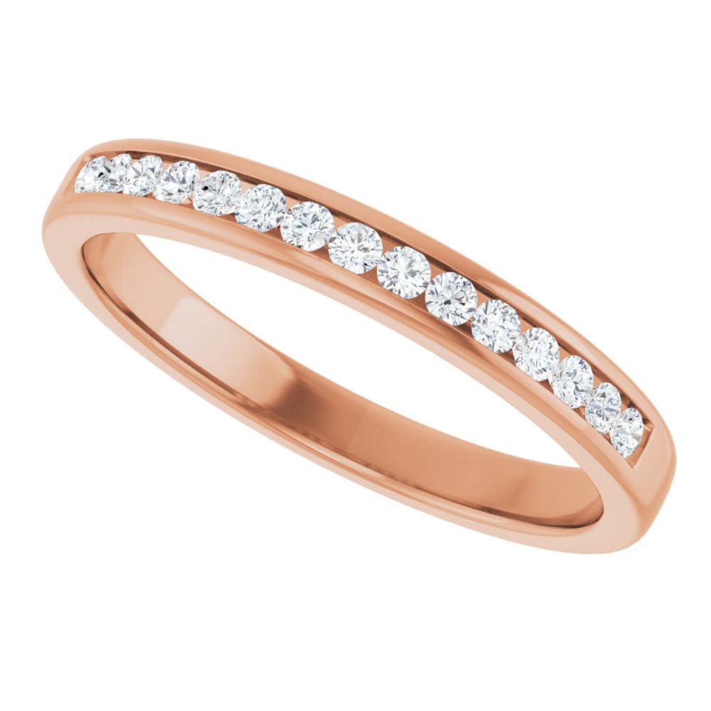 14K Rose Gold 1/3 CTW Natural Diamond Band