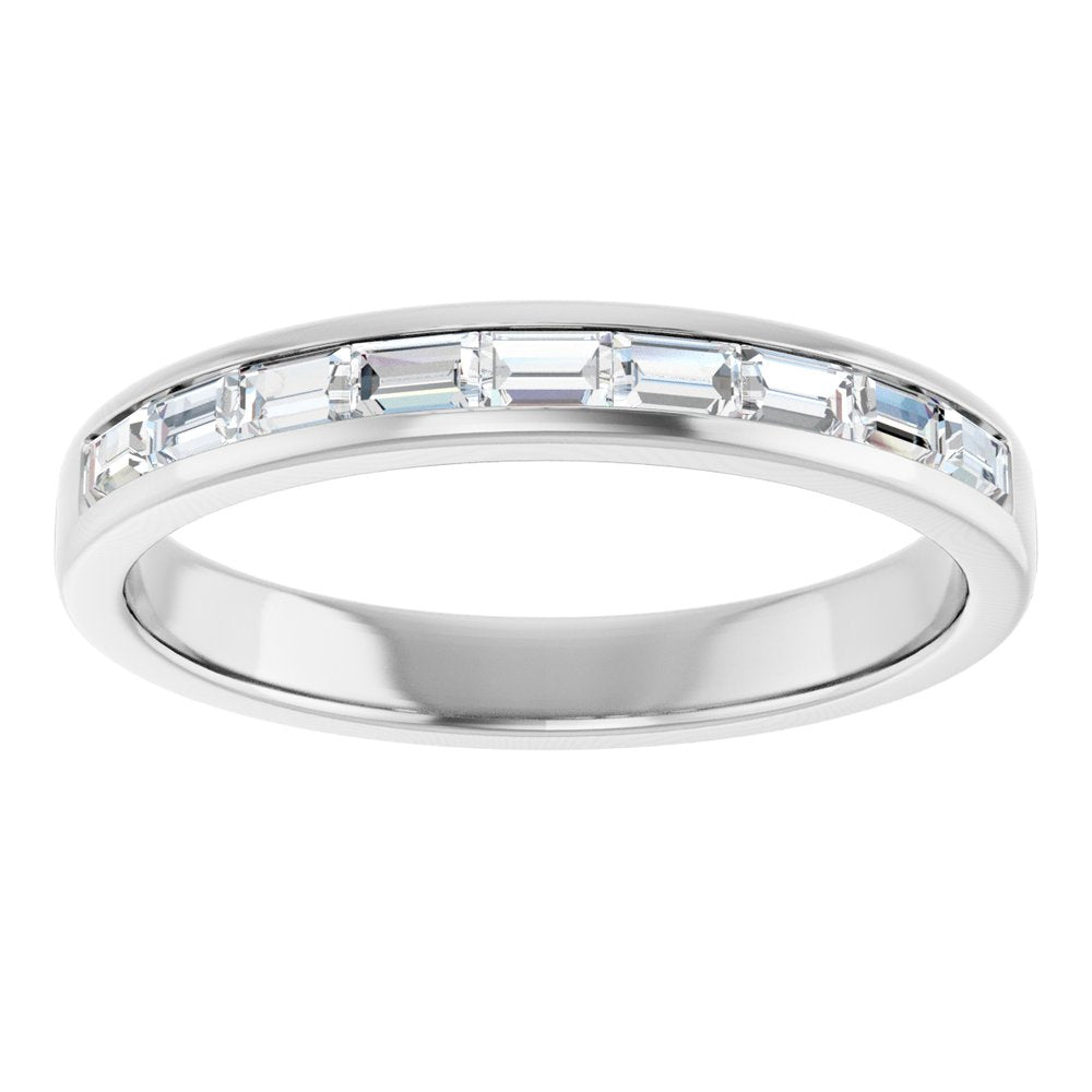 14K White Gold 3/4 CTW Natural Diamond Band