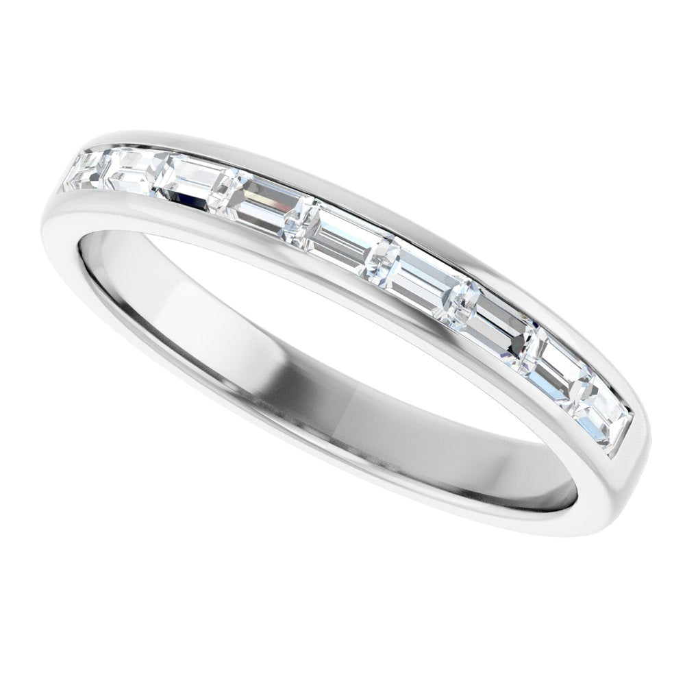 14K White Gold 3/4 CTW Natural Diamond Band