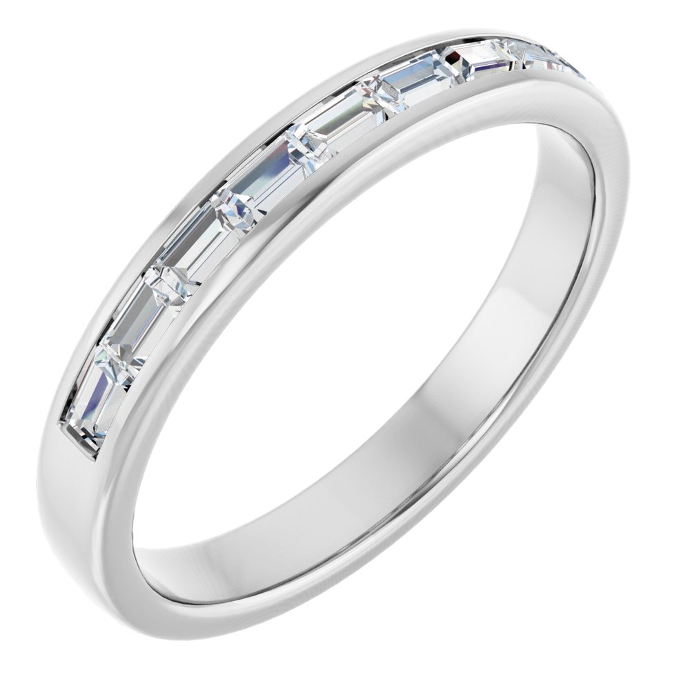 14K White Gold 3/4 CTW Natural Diamond Band