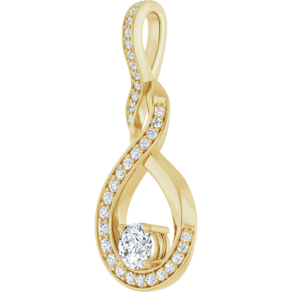 14K Yellow Gold 3/8 CTW Natural Diamond Pendant