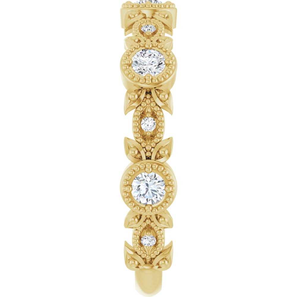 14K Yellow 1/3 CTW Natural Diamond Leaf Ring