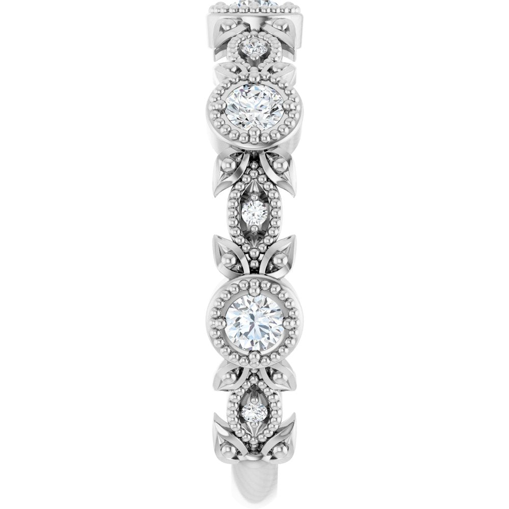 14K White Gold 1/3 CTW Natural Diamond Leaf Ring