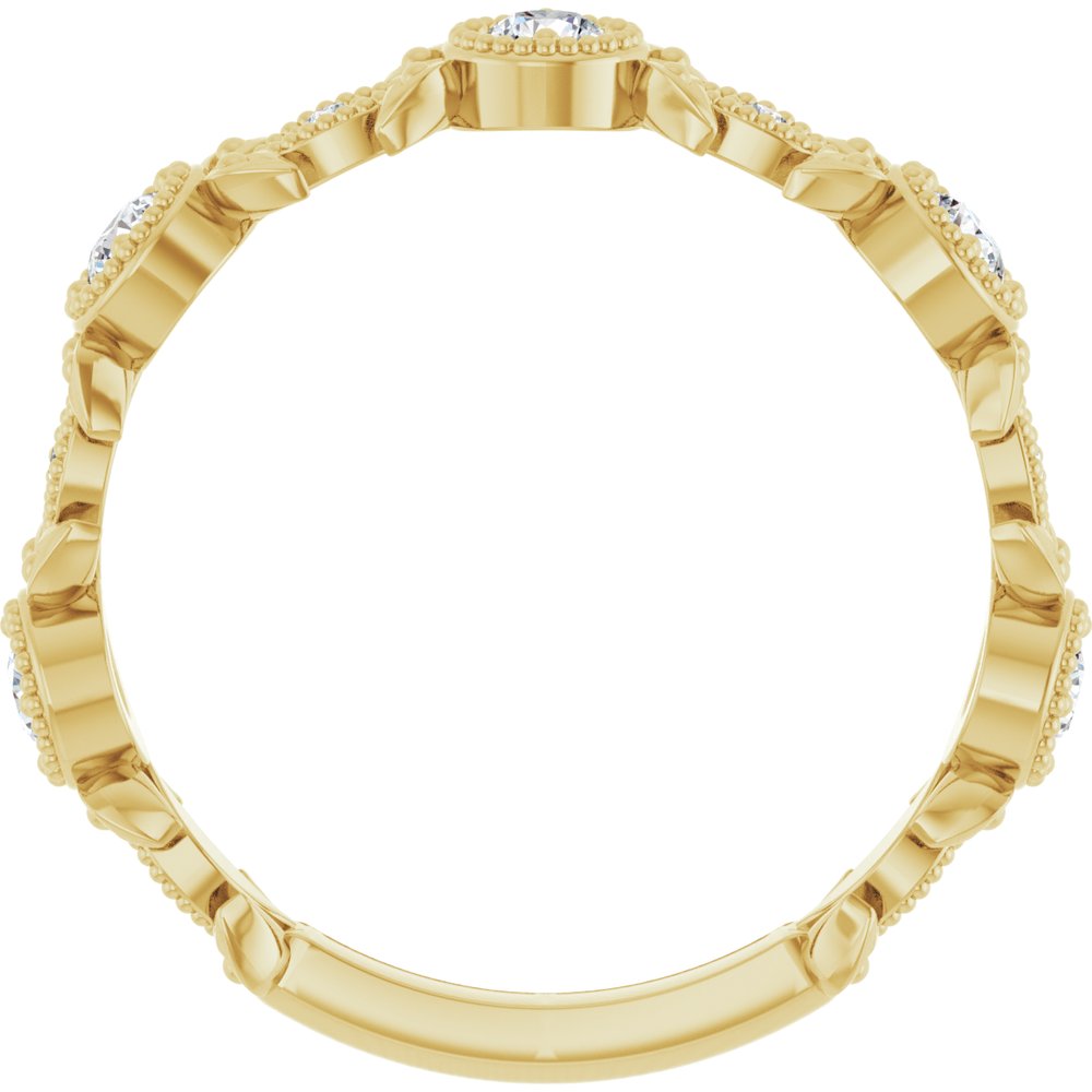 14K Yellow 1/3 CTW Natural Diamond Leaf Ring