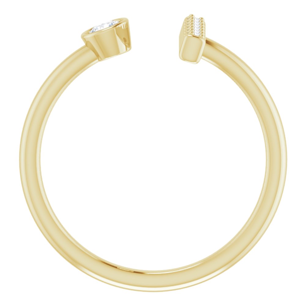 14K Yellow Gold 1/6 CTW Natural Diamond Bar Ring
