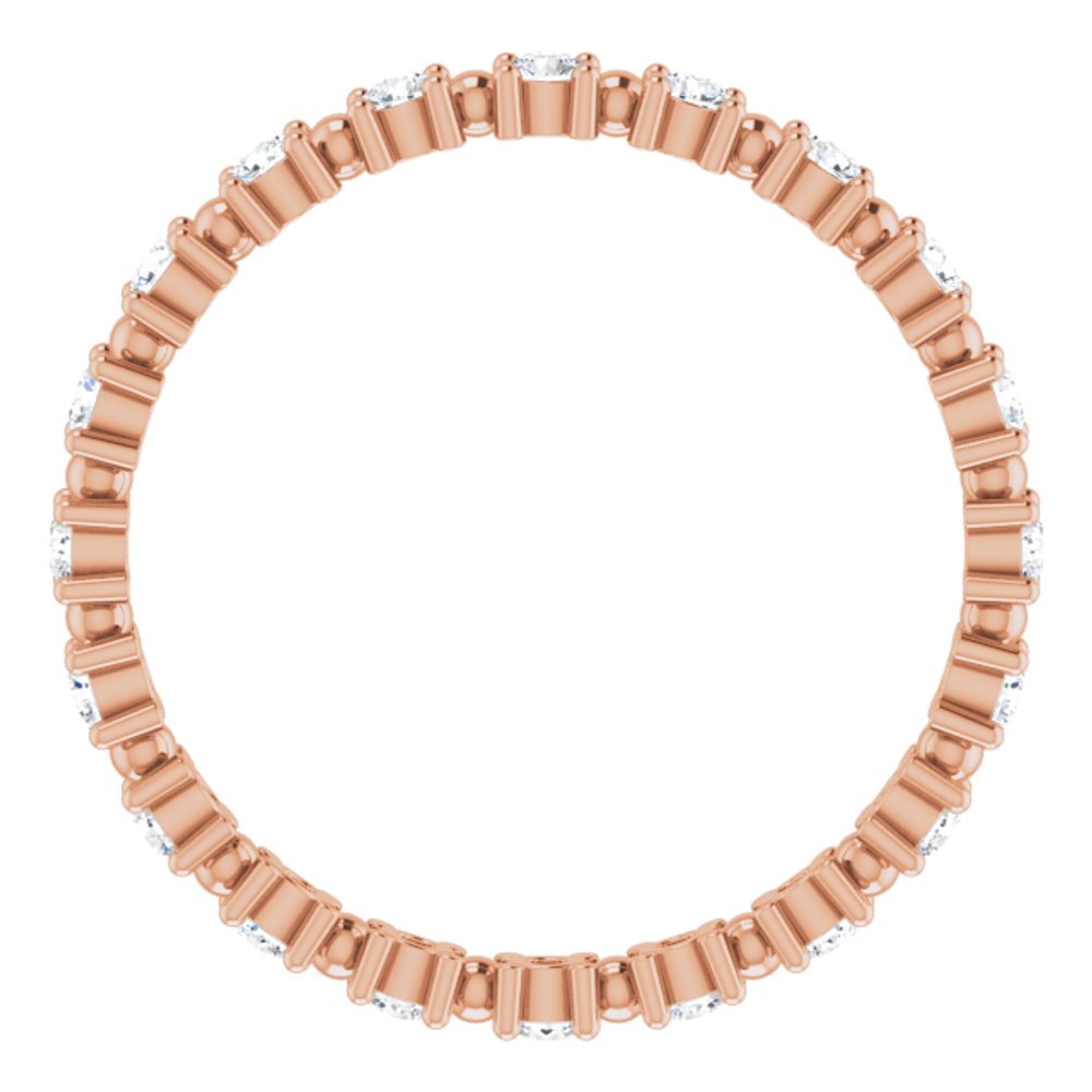 14K Rose 3/8 CTW Natural Diamond Eternity Band Size 5.5