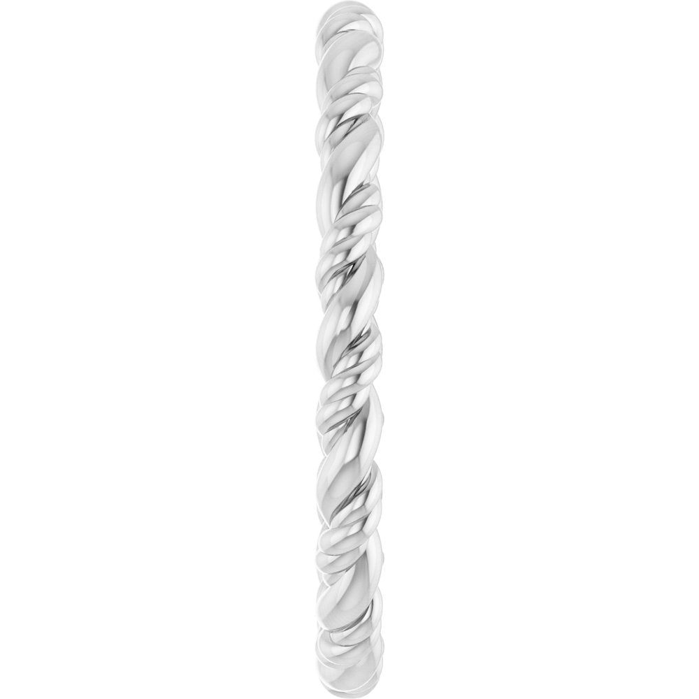 14K White Rope Band Size 7