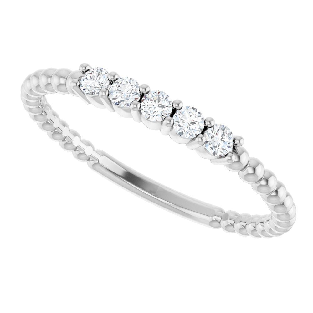 14K White Gold 1/6 CTW Natural Diamond Stackable Ring