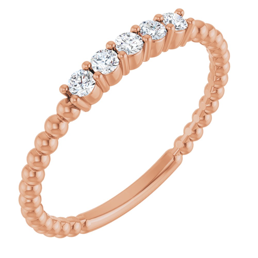 14K Rose Gold 1/6 CTW Lab-Grown Diamond Stackable Ring