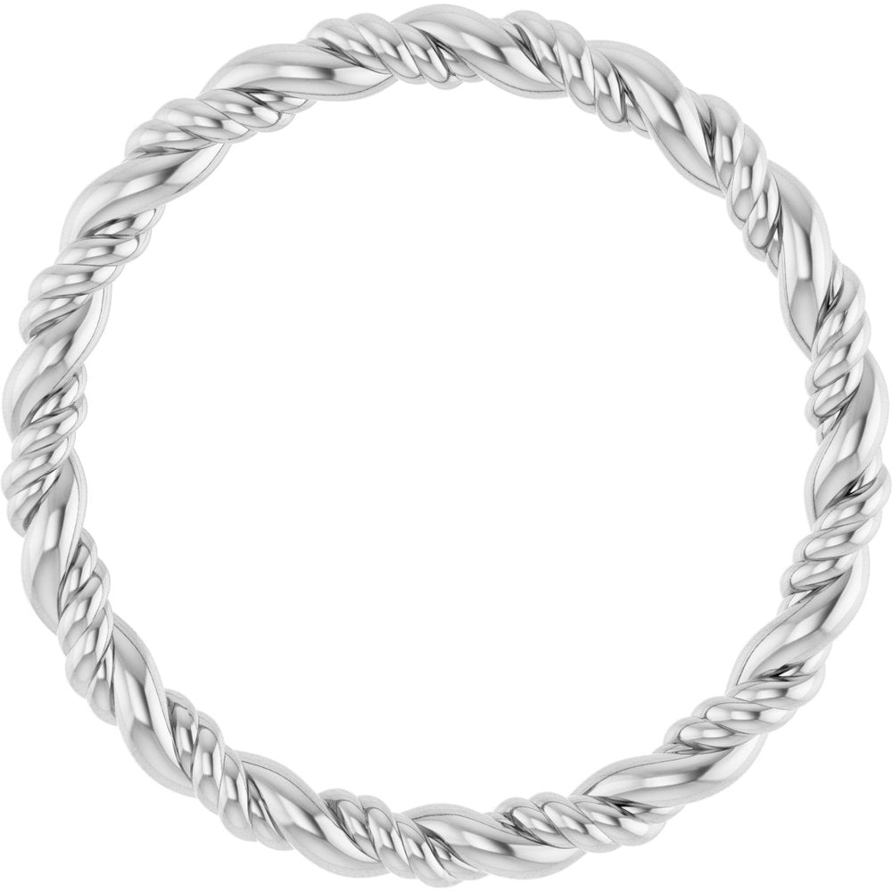14K White Rope Band Size 7