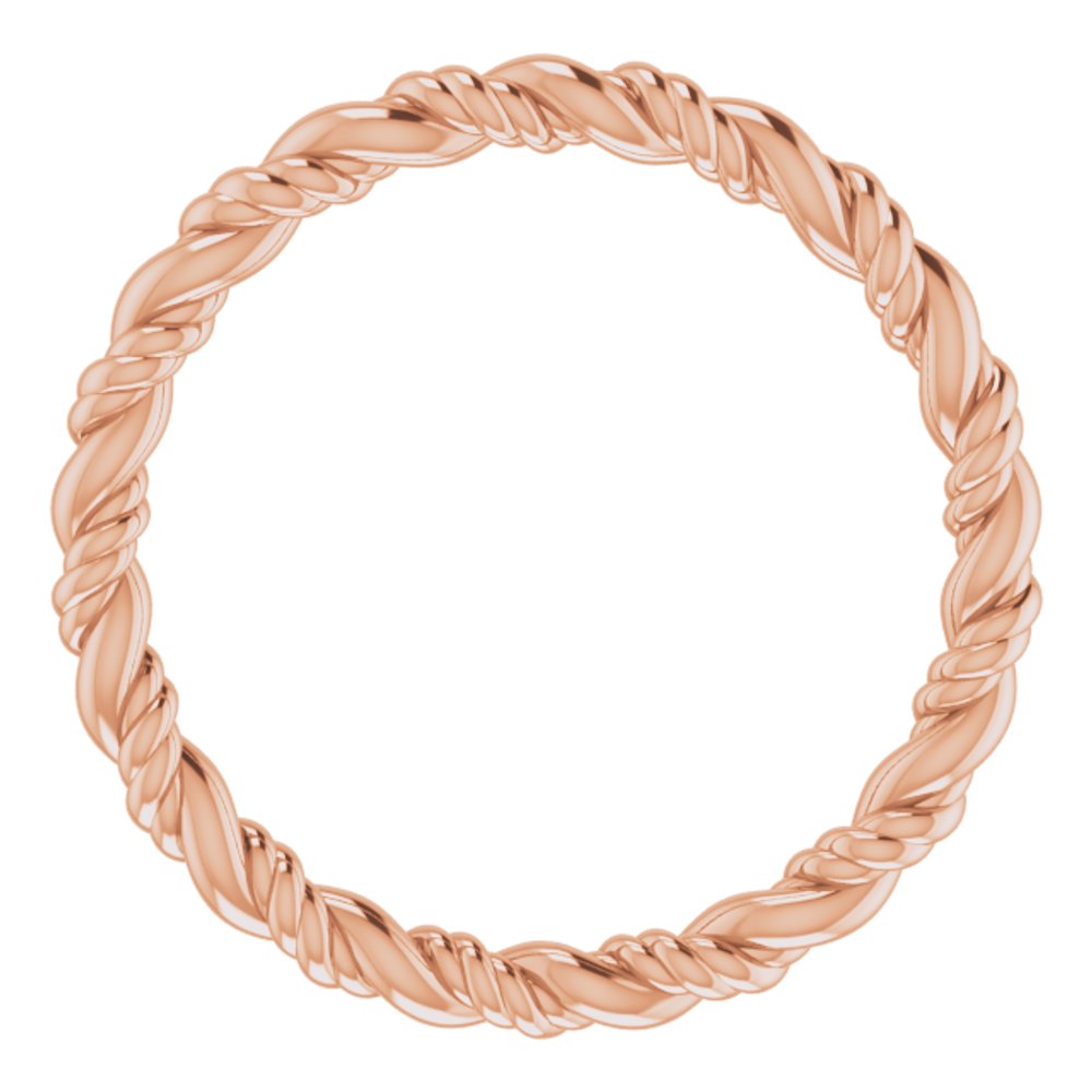 14K Rose Rope Band Size 6