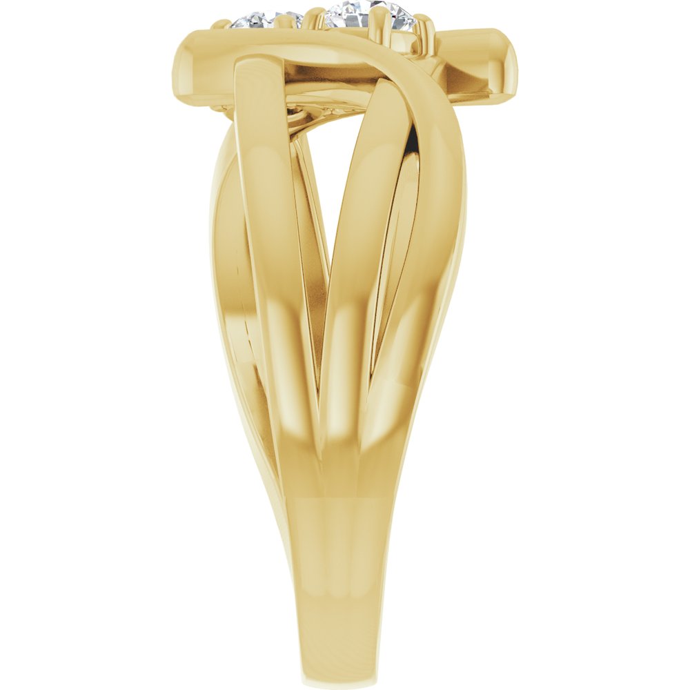 14K Yellow 1/4 CTW Lab-Grown Diamond Two-Stone Ring