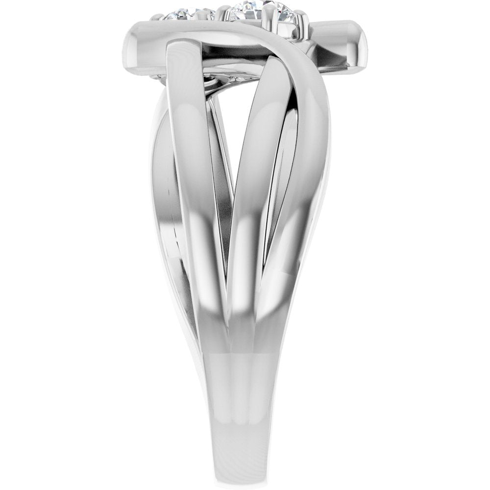 14K White Gold 1/4 CTW Lab-Grown Diamond Two-Stone Ring