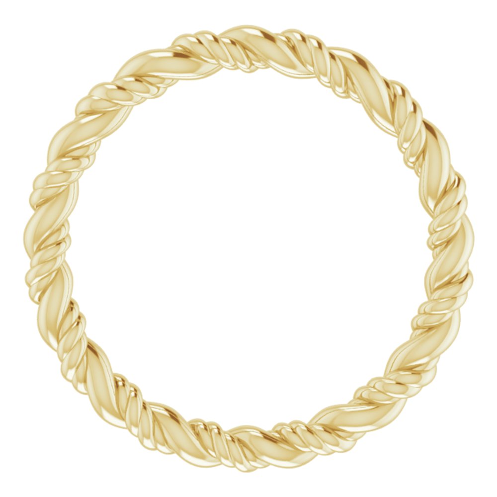 14K Yellow Gold Rope Band Size 4.5