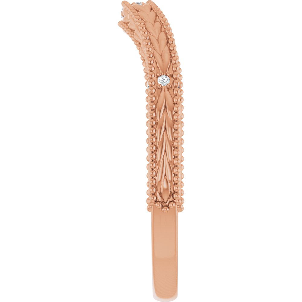 14K Rose Gold .03 CTW Natural Diamond Contour Band