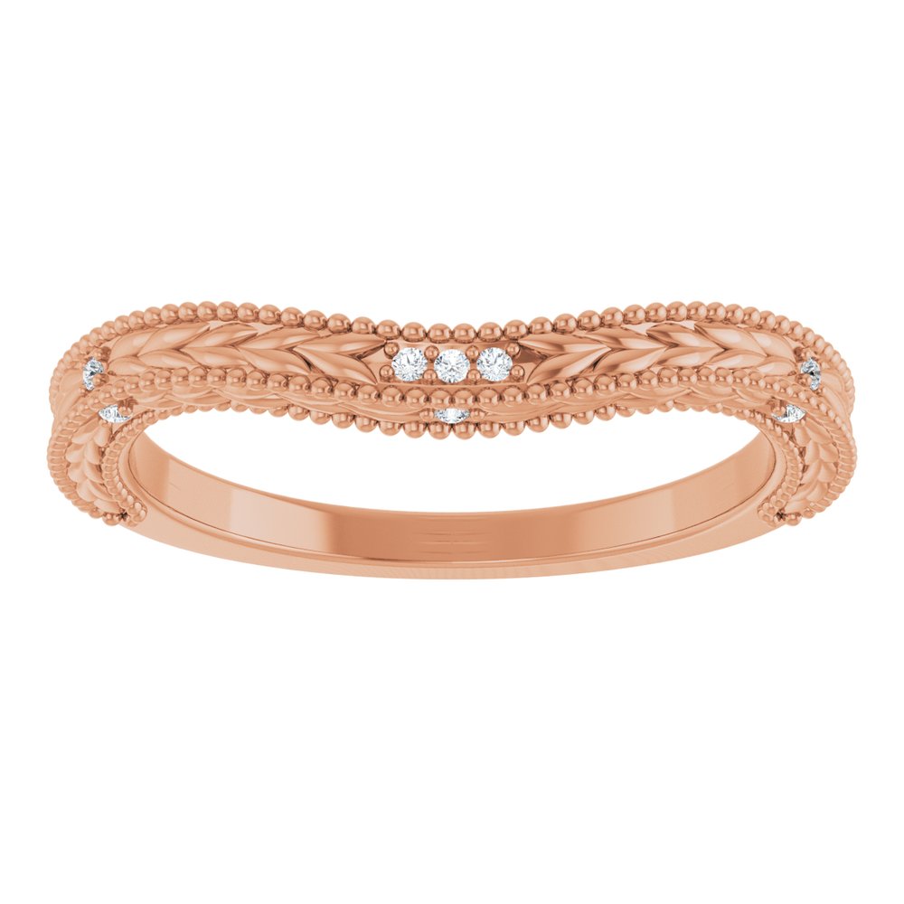 14K Rose Gold .03 CTW Natural Diamond Contour Band