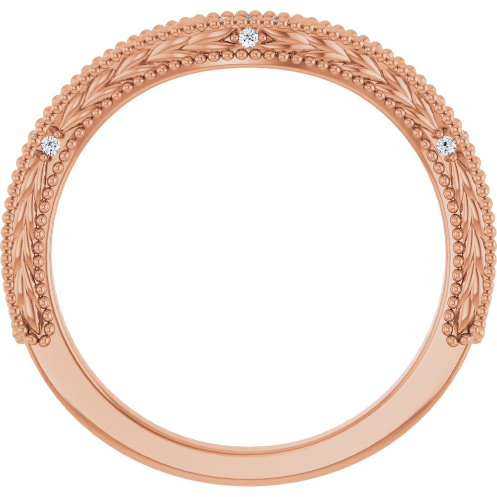 14K Rose .03 CTW Natural Diamond Contour Band