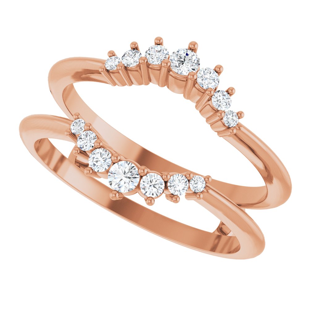 14K Rose 1/4 CTW Natural Diamond Ring Guard