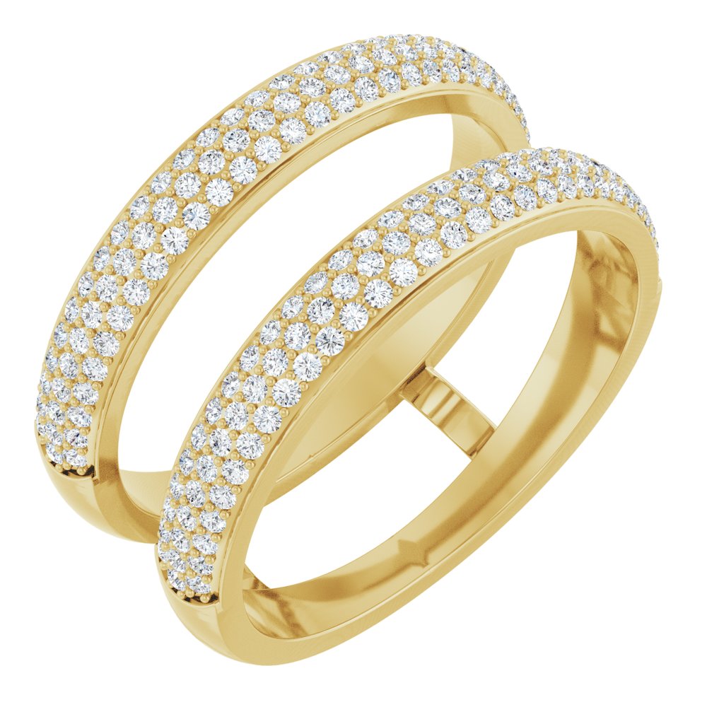 14K Yellow Gold 1/2 CTW Natural Diamond Ring Guard