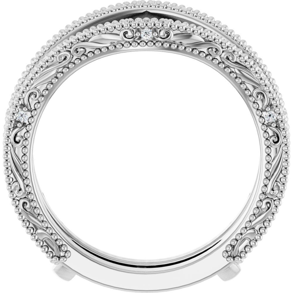 14K White Gold .05 CTW Natural Diamond Ring Guard