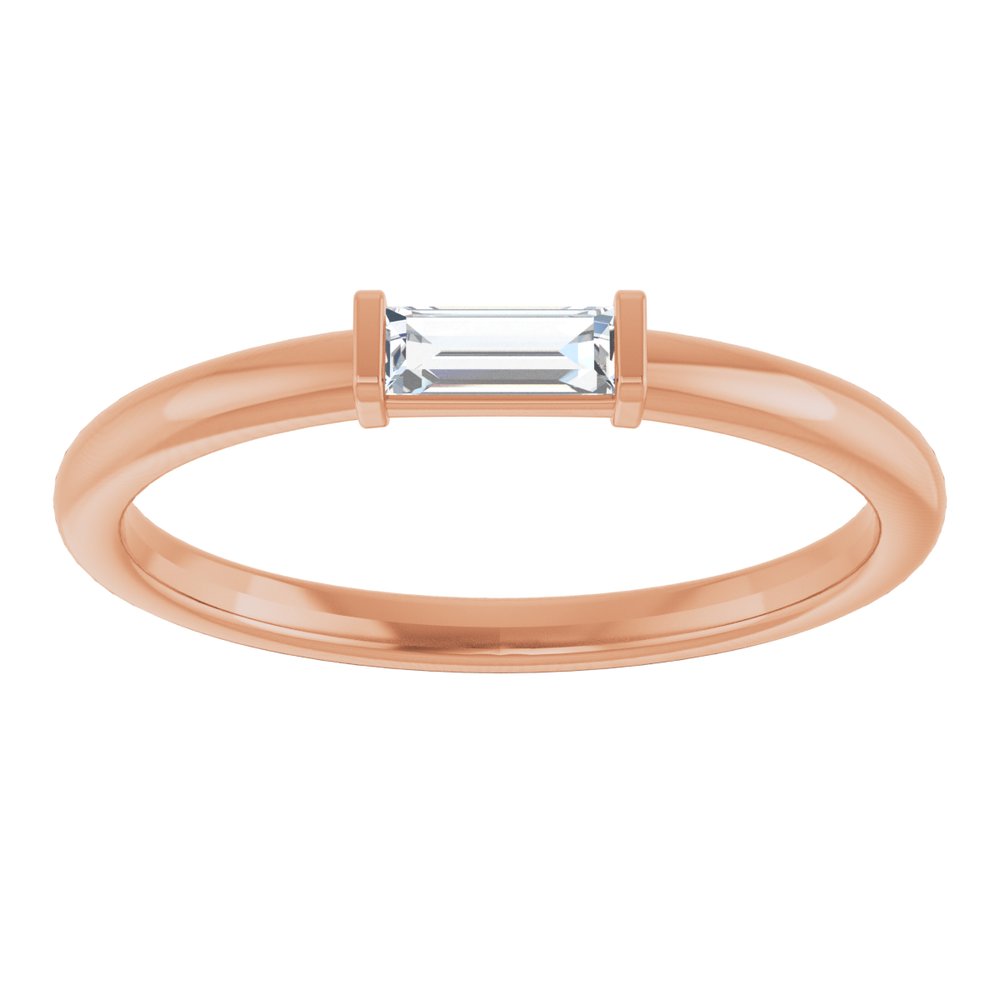 14K Rose 1/8 CTW Natural Diamond Stackable Ring