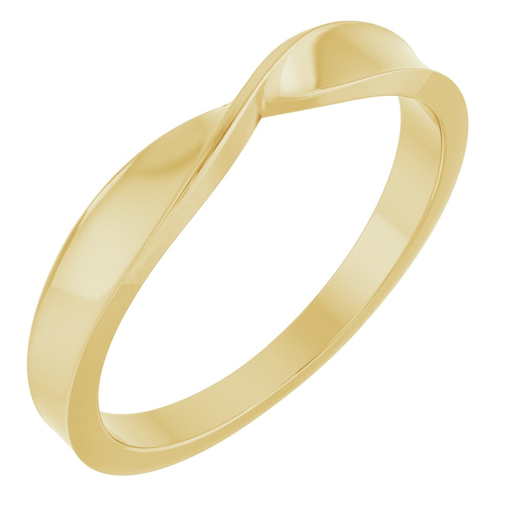 14K Yellow 3 mm Stackable Twisted Ring