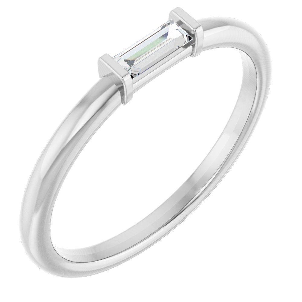 14K White Gold 1/6 CTW Natural Diamond Stackable Ring