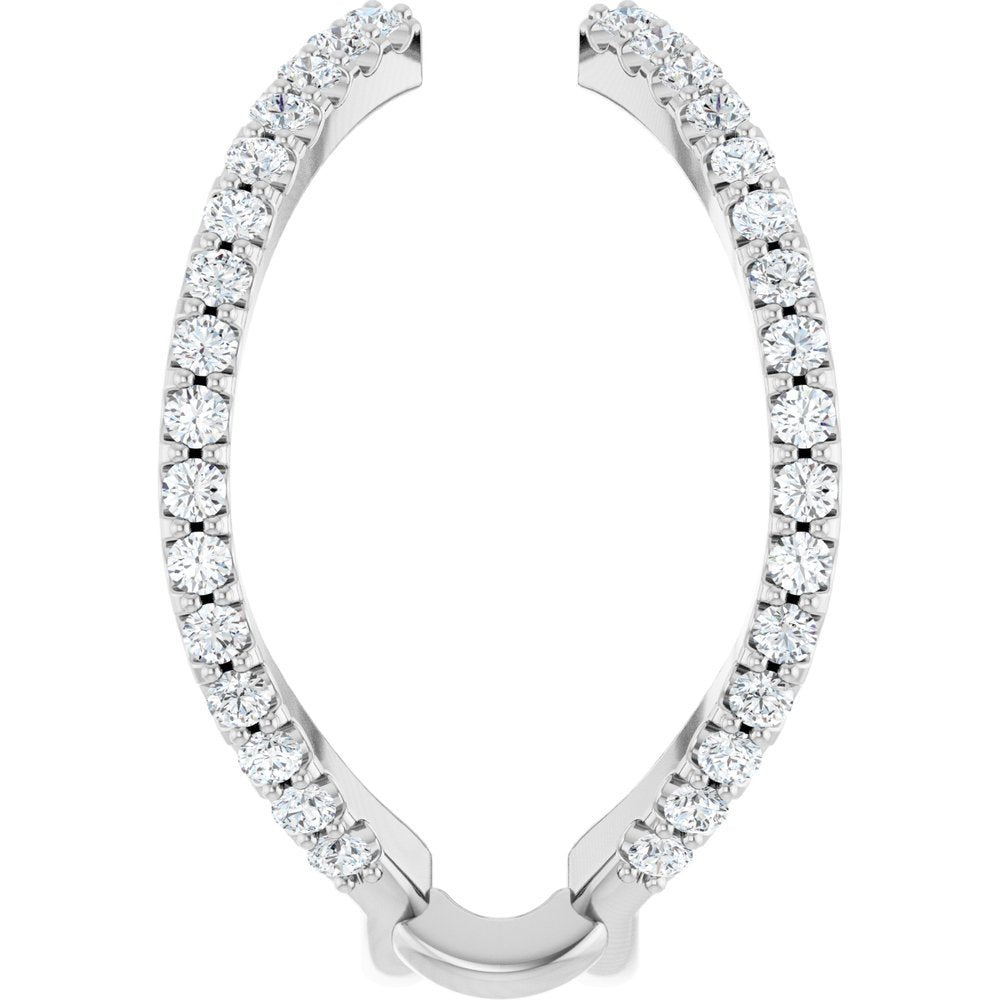 14K White Gold 5/8 CTW Natural Diamond Ring Guard