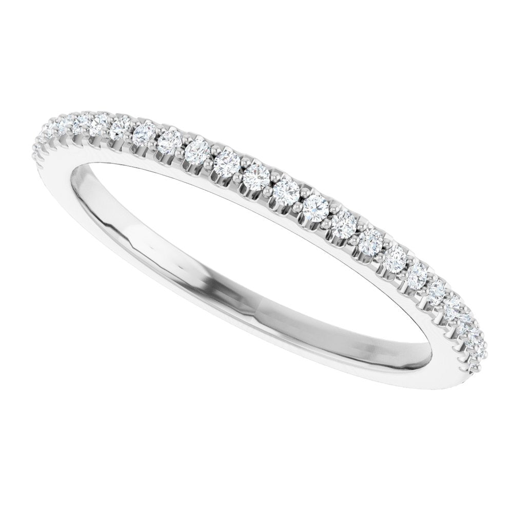 14K White Gold 1/8 CTW Natural Diamond Anniversary Band