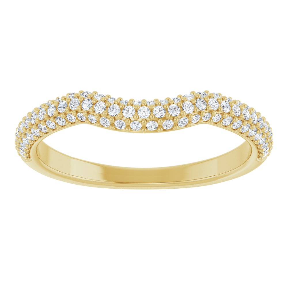14K Yellow 1/4 CTW Natural Diamond Pavé-Style Contour Band