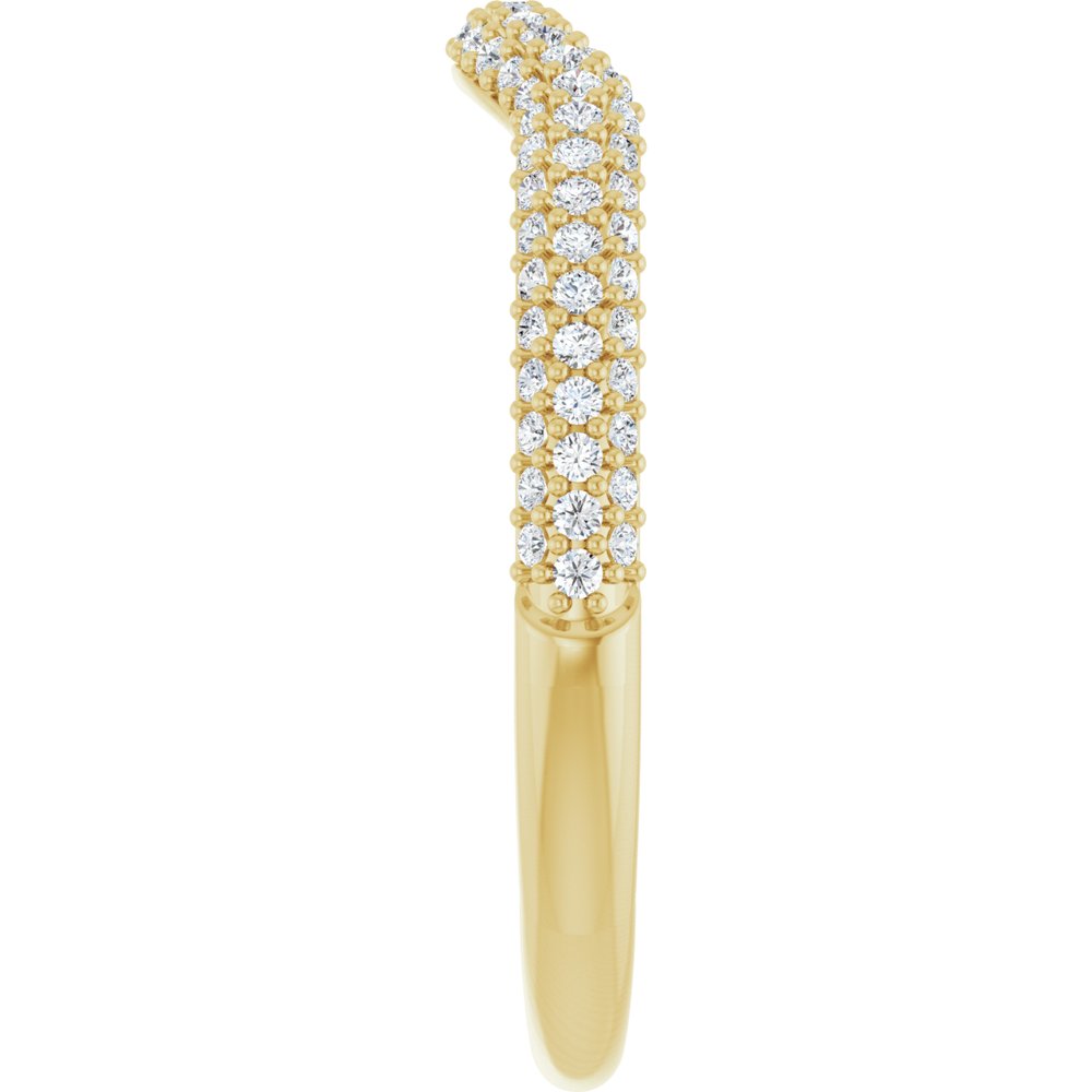 14K Yellow 1/4 CTW Natural Diamond Pavé-Style Contour Band