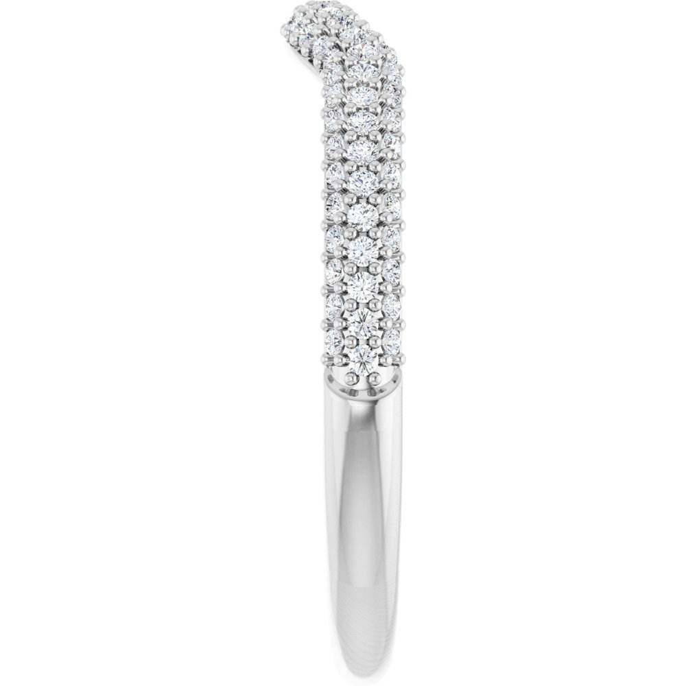 14K White Gold 1/4 CTW Natural Diamond Pavé-Style Contour Band