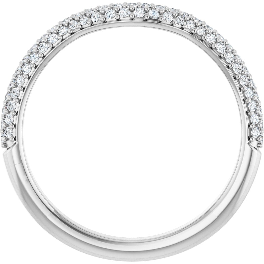 14K White Gold 1/4 CTW Natural Diamond Pavé-Style Contour Band