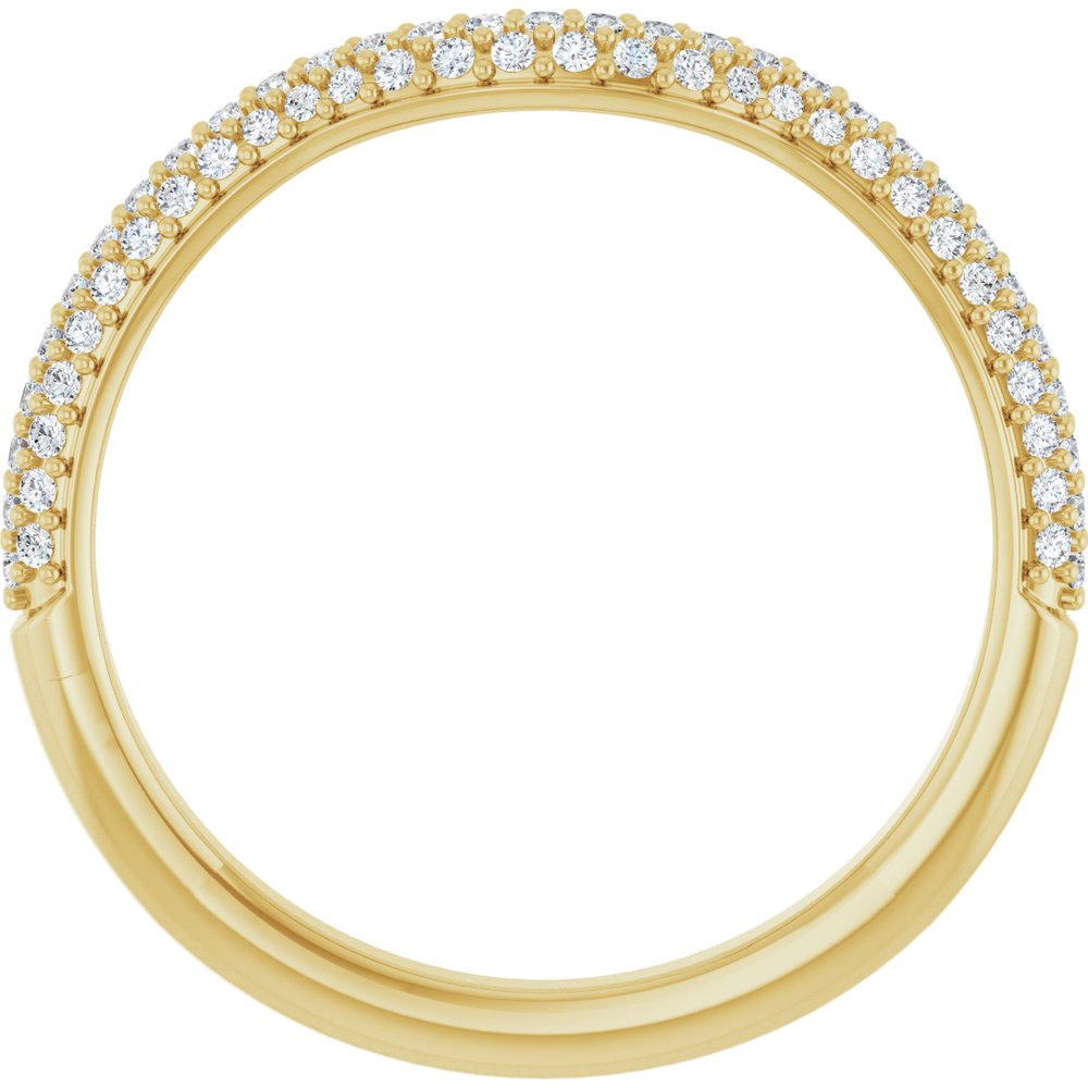 14K Yellow 1/4 CTW Natural Diamond Pavé-Style Contour Band