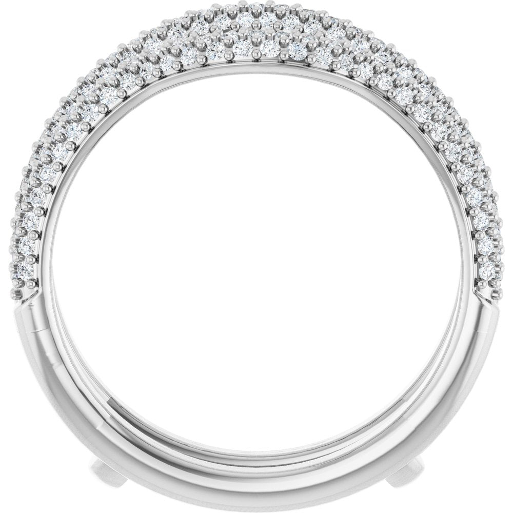 Platinum 5/8 CTW Natural Diamond Ring Guard