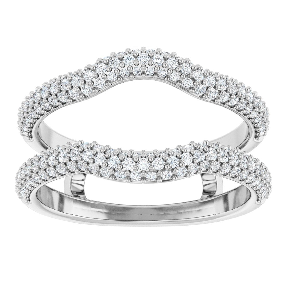 Platinum 5/8 CTW Natural Diamond Ring Guard