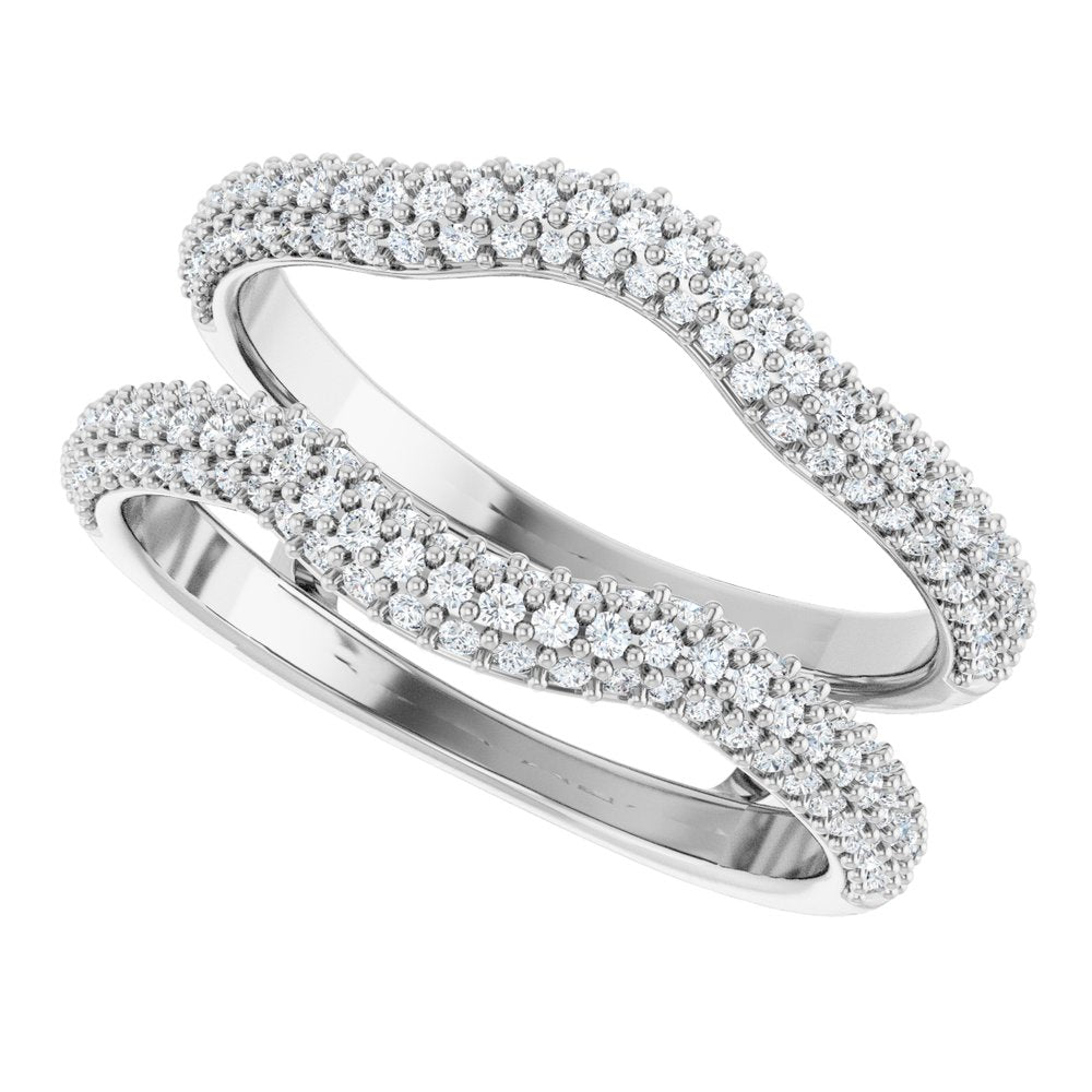 Platinum 5/8 CTW Natural Diamond Ring Guard