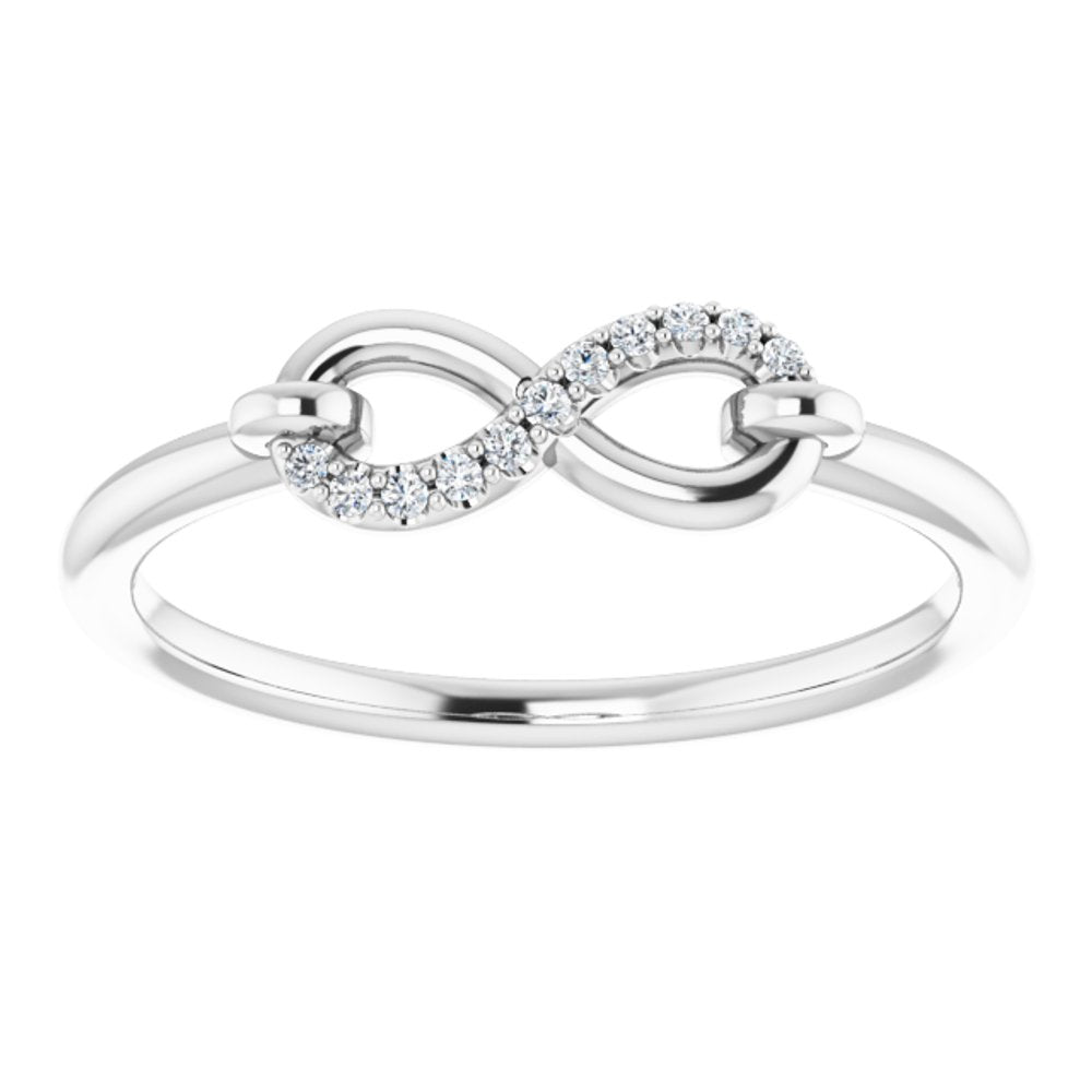 14K White Gold .04 CTW Natural Diamond Infinity-Inspired Ring