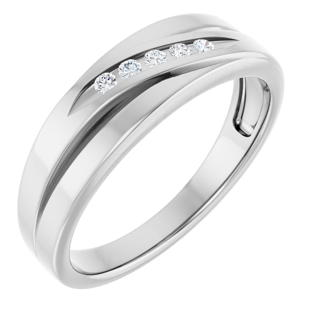 Platinum 1/10 CTW Natural Diamond Band