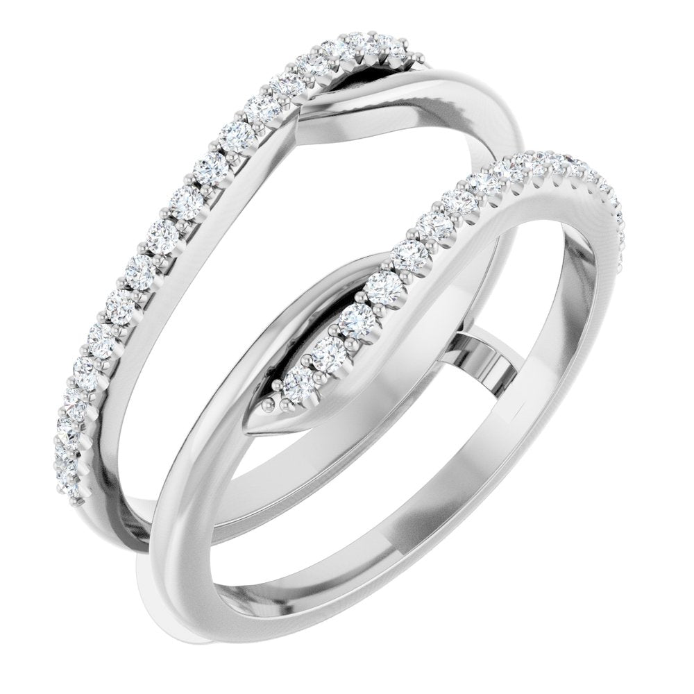 14K White Gold 1/4 CTW Lab Grown Diamond Ring Guard