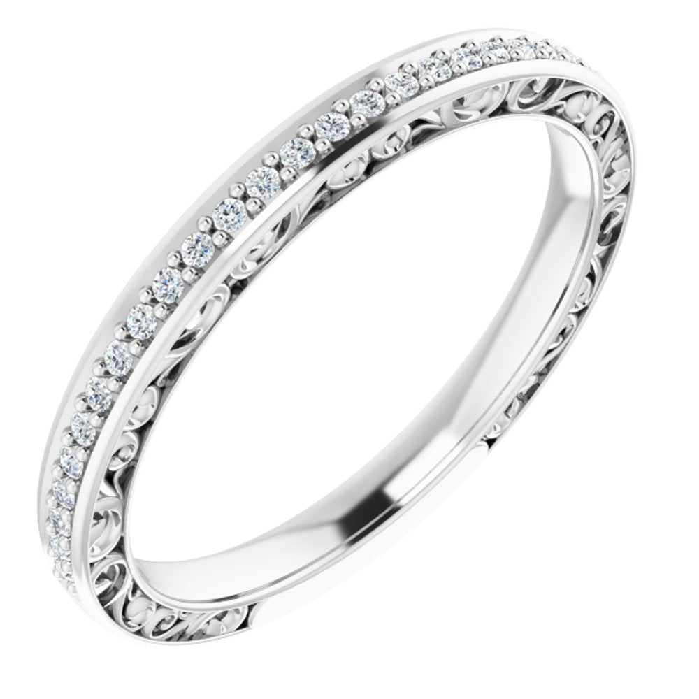 14K White 1/8 CTW Natural Diamond Anniversary Band