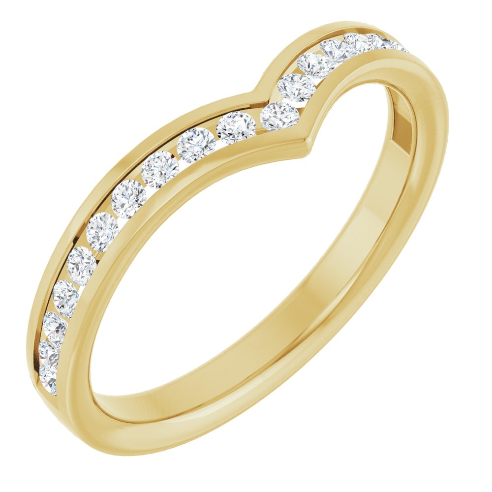 14K White Gold 1/4 CTW Natural Diamond Contour Band
