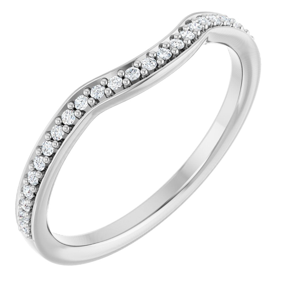 14K White Gold 1/6 CTW Lab-Grown Diamond Contour Band