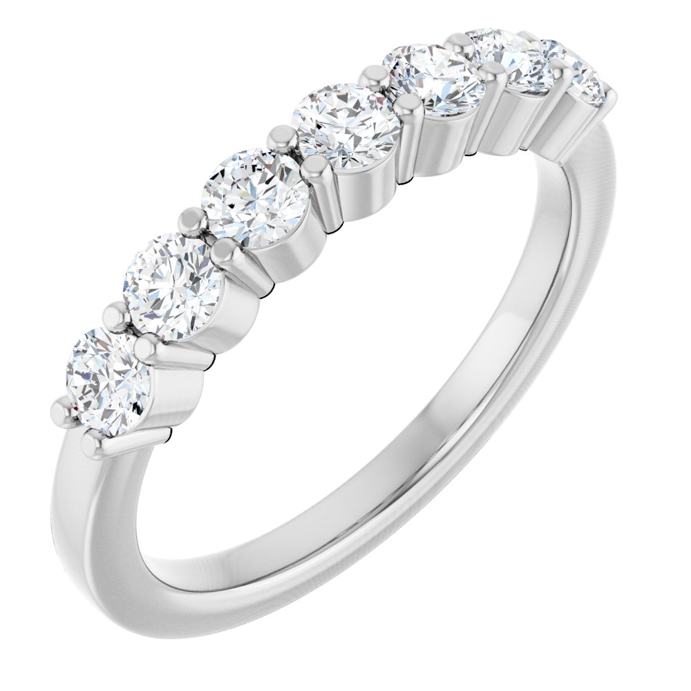 14K White Gold 5/8 CTW Natural Diamond Anniversary Band